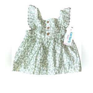 NWT Carters Green top/dress 9 months